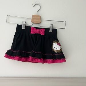 Hello Kitty Princess Kids Girls 3T Black Skort with Pink Sequin Bow